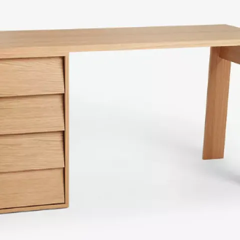 Item Description  -  John Lewis
Louvre Desk, Natural, FSC Certified (Oak Veneered Chipboard)  -  Sto