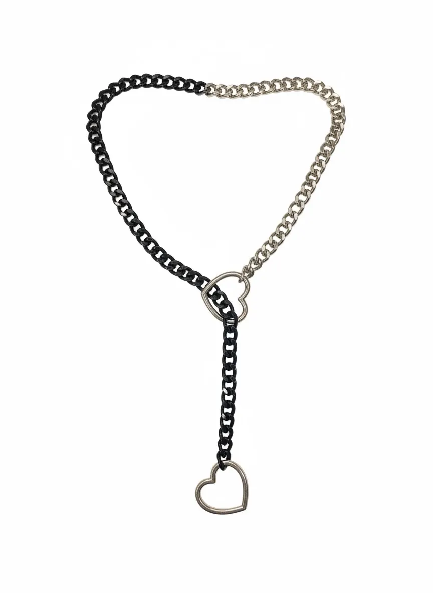 10 x Slip Chains, Silver/Black, Gold/Black, Black