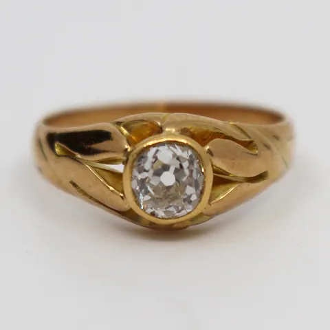 Early 20th c. 15 ct Rose Gold 0.52 carat Diamond Ring