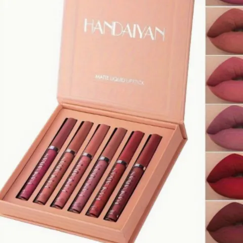 6PCS Waterproof Matte Lipstick Set For All Skin Types, Long-Lasting Vibrant Colours, Velvet Finish