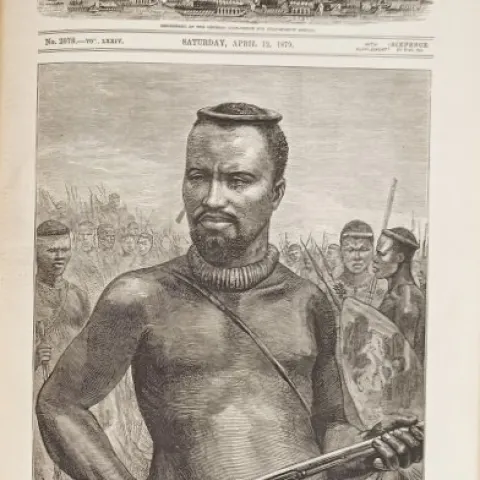 Dabulamanzi Son Of Zulu King Cetewayo 1879 Antique Woodcut Print.