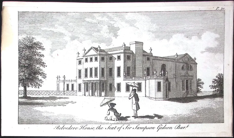 Kent Belvedere House Rare Georgian Copper Antique 1776 Engraving-113.