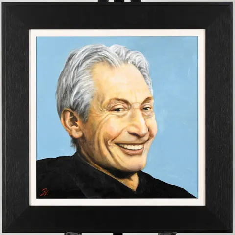 Original "Charlie Watts" Painting By Terence Vickress