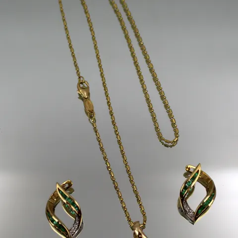 Vintage 14ct Gold Italian Necklace & Earring Set