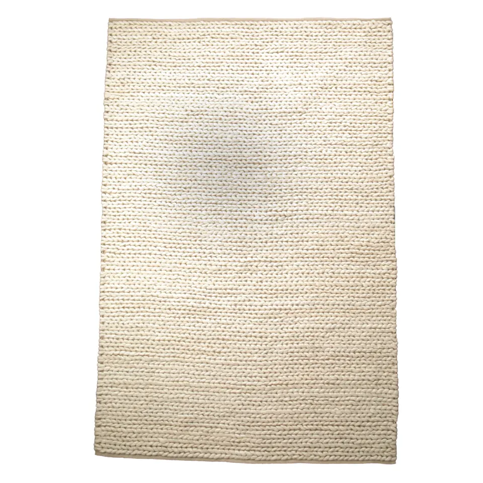 Cream Knitted Large Wool Rug RRP - £524