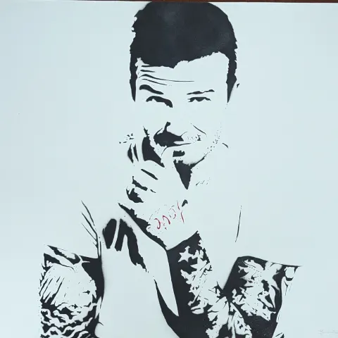 BAMBI (b.1982) Amour Icone (David Beckham) Screenprint, Hand Finished, Titled, Signed, COA, Editione
