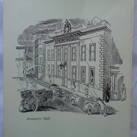 Edward Bawden CBE RA Original Vintage Historic Lithograph of London Historic Armourers Hall
