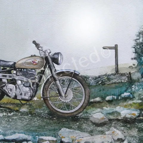 1950's Royal Enfield Bullet Trials Nostalgic Motorbike Metal Wall Art
