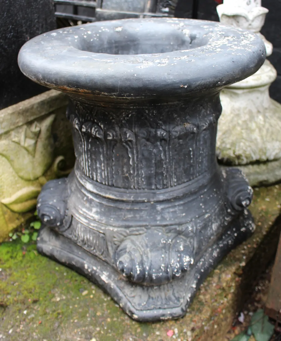 Vintage Painted Composite Stone Pedestal Stand