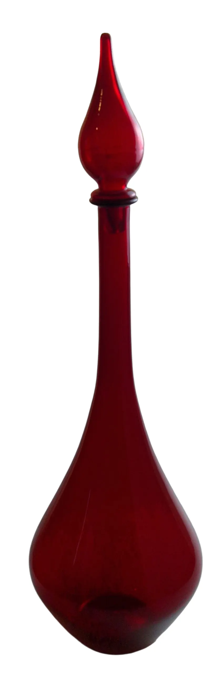 An Original Victorian Hand Blown Ruby Glass Chemist Apothecary Genie Bottle