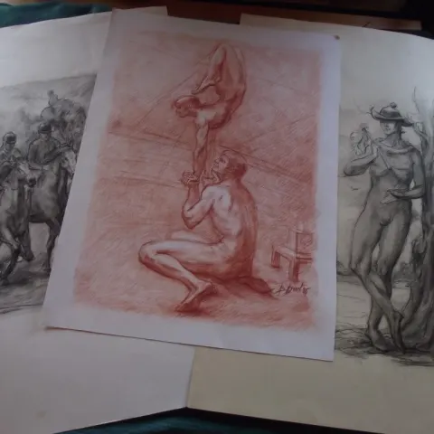 3 x Original Bernard Druet (1935-2012) - Drawings - 1975/1976/1985 - Signed