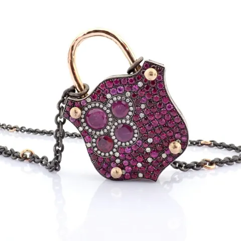 An Exquisite, Convertible Clasp Necklace Embellished With Gold, Colourful Stones, and Diamonds On Si