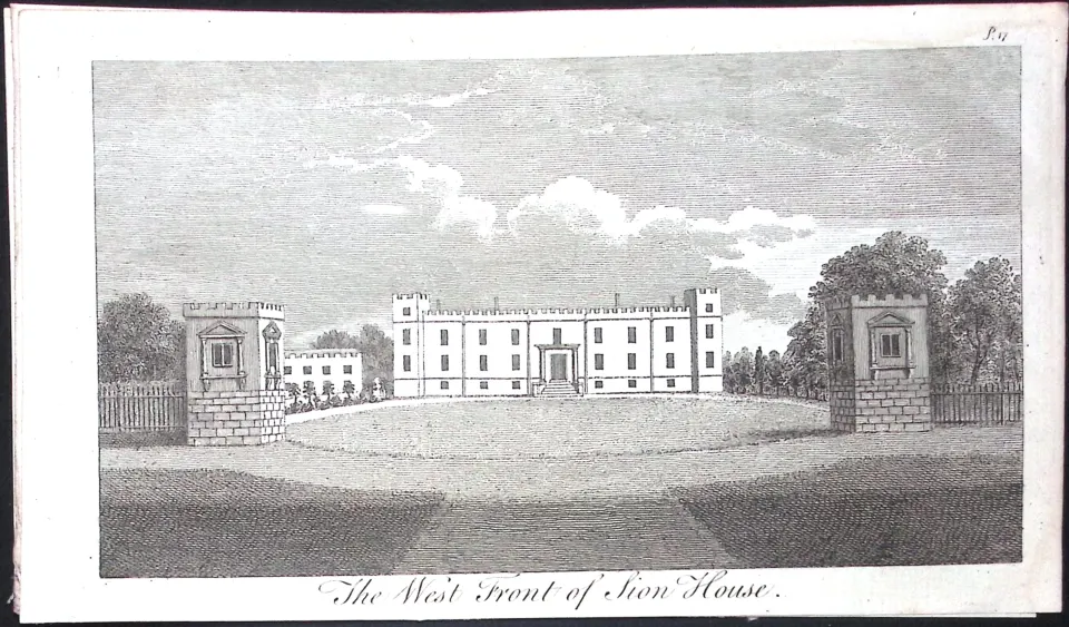 London Hounslow Sion House Rare Georgian Copper Antique 1776 Engraving-154.