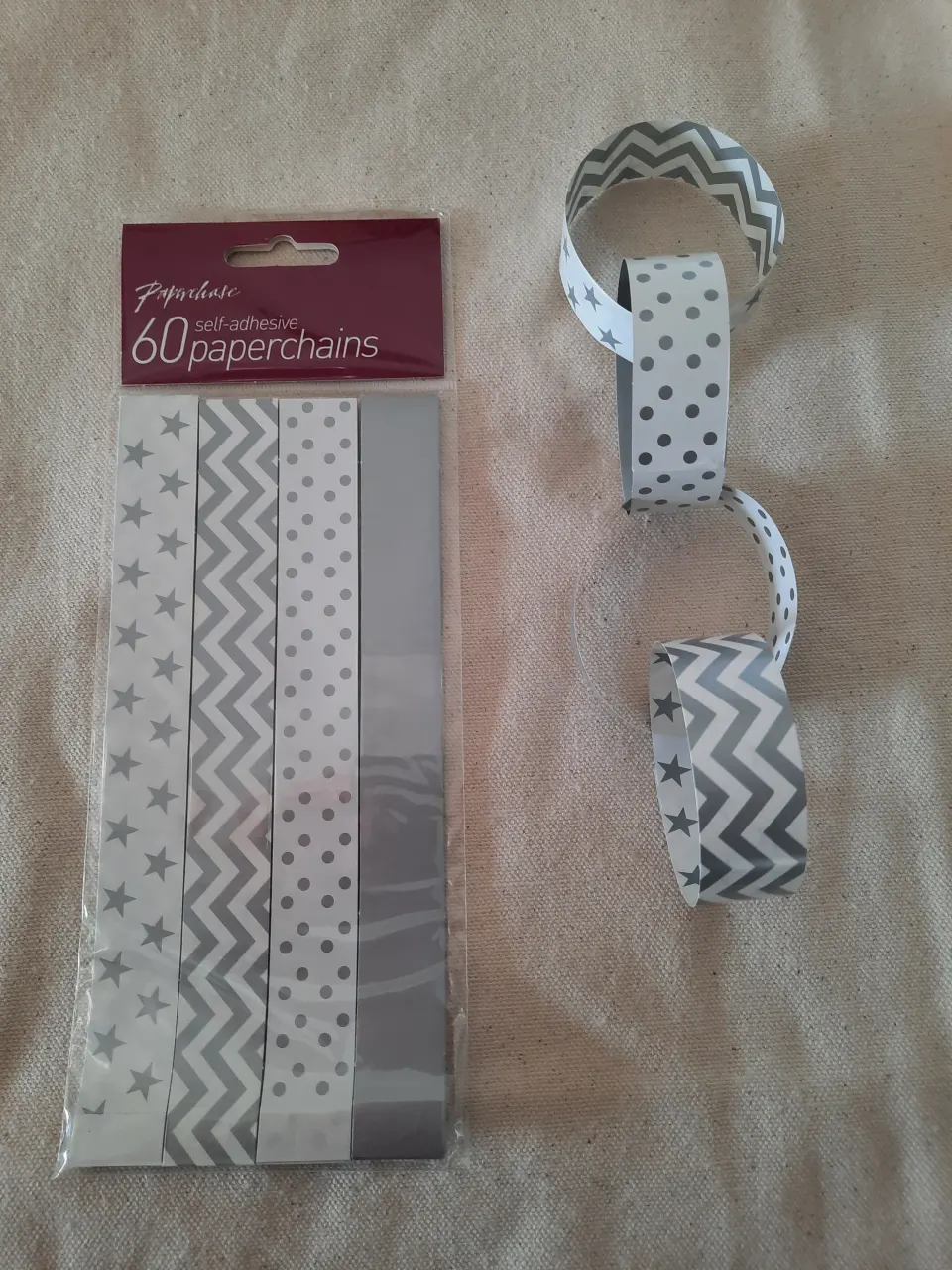 Paperchase Make your own Paperchains.  60 rings in each pack.  RRP £4.50 each pack. 10 packs
