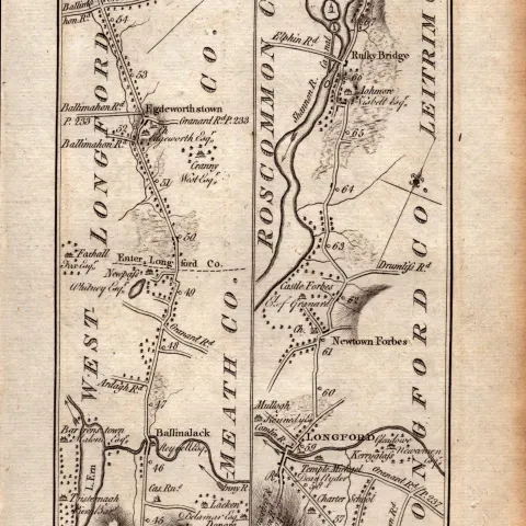 Ireland Rare Antique 1777 Map Sligo Longford Carrick On Shannon Areas.