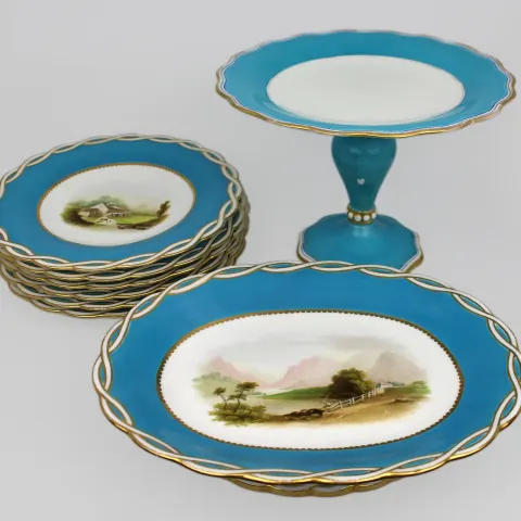 Antique Minton Victorian Porcelain Part Dessert Service