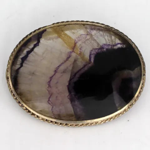 Vintage Blue John Sterling Silver brooch