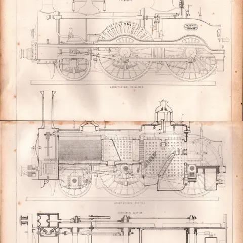 Express Passenger Engine Joseph Beattie London Railways Antique Diagram-41.