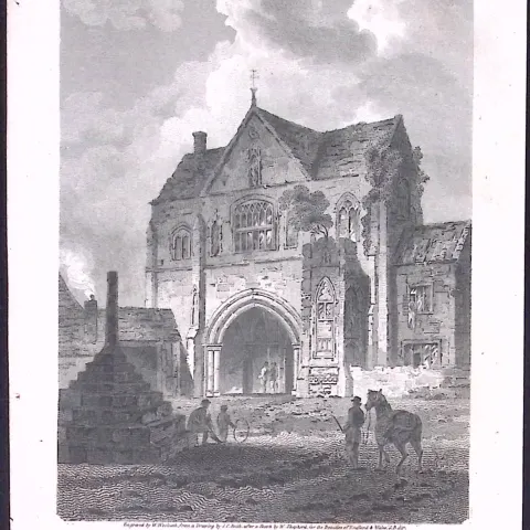 Nottinghamshire Worksop Radford Gate 212 Years-Old Steel-Engraving-159