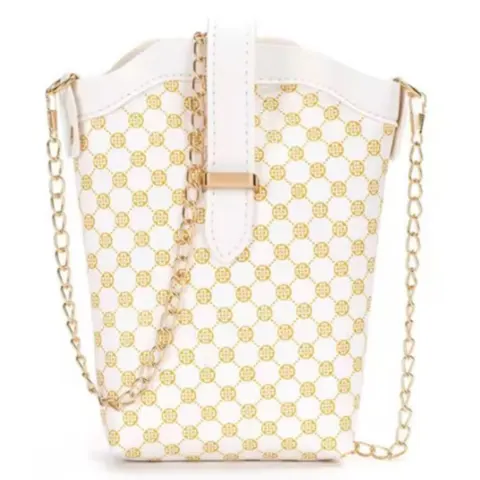 New Fashion Plaid Polka Dot Print Single Shoulder Bag Casual Oblique Chain Crossbody