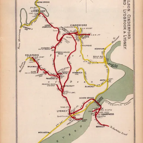 Bilson, Cinderfoot, Lydbrook, Lydney, Antique Railway Diagram-86.