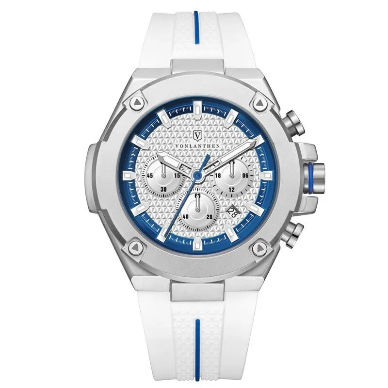 MENS VONLANTHEN CHRONOGRAPH V200 WATCH RUBBER STRAP