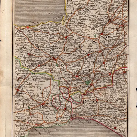 Devon, Dorset, Taunton, Glastonbury, Wells John Cary’s Antique 1794 Map.