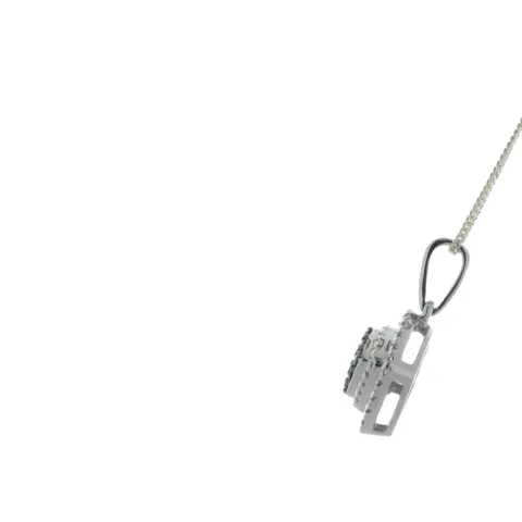 9ct White Gold Diamond Pendant 0.15