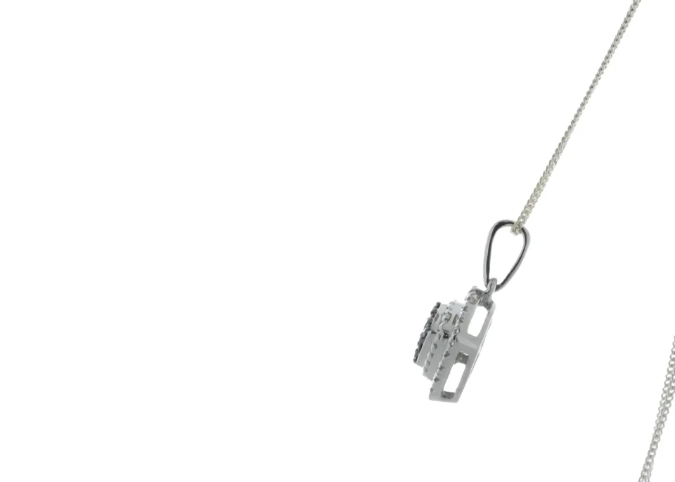 9ct White Gold Diamond Pendant 0.15