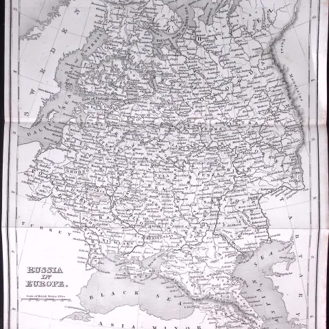 Russia in Europe Detailed Antique 179-Year-Old Engraved Map-1-TR