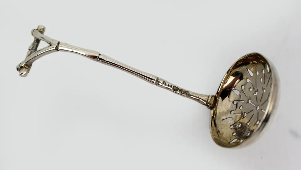 Late Victorian Solid Silver Sugar Sifter Spoon