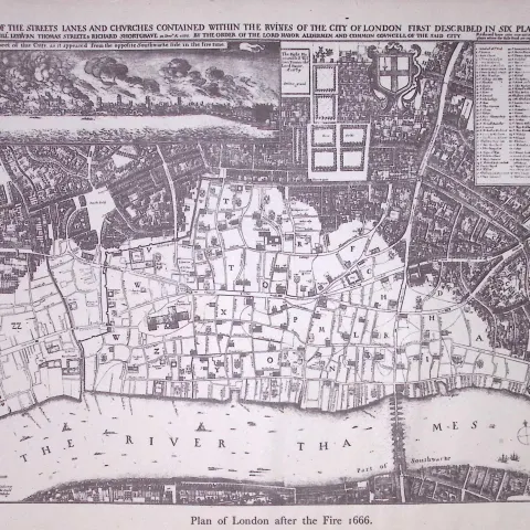 John Leake Plan of London After The Fire 1666 After 1944 Map-35.