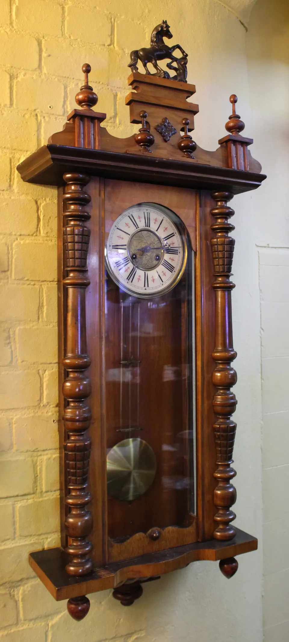 Fine Victorian Walnut Wall Clock c.1890