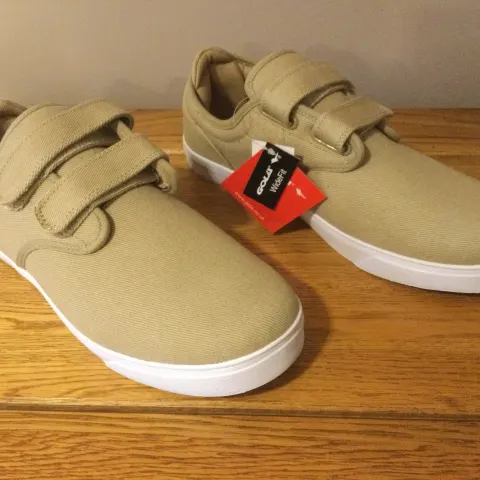 Gola “Panama” Qf Mens Wide Fit Trainers, Size 11, Taupe/White - New RRP £36.00