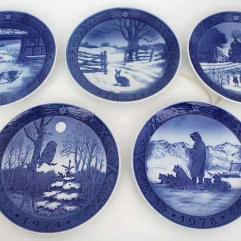 Collection of 5 Royal Copenhagen Christmas Plates