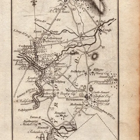 Ireland Rare Antique 1777 Map Ulster Derry Coleraine Portrush Magherafelt Etc.