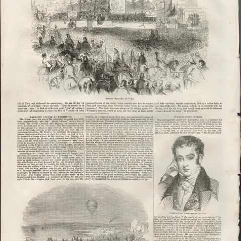 Daniel O'Connell  Meeting on Hill of Tara 1843 Antique Print