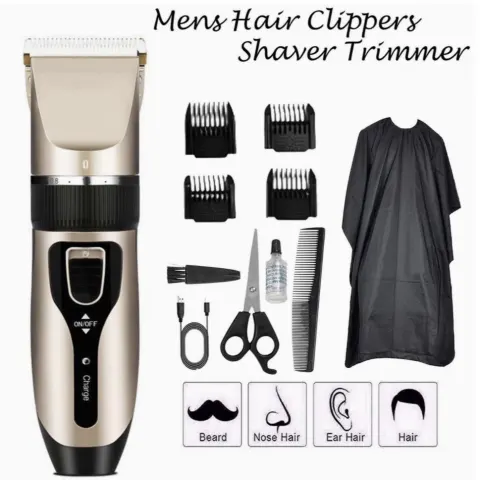 Cordless Hair Clipper for Men – Rechargeable Electric Trimmer with Stainless Steel Blades.
