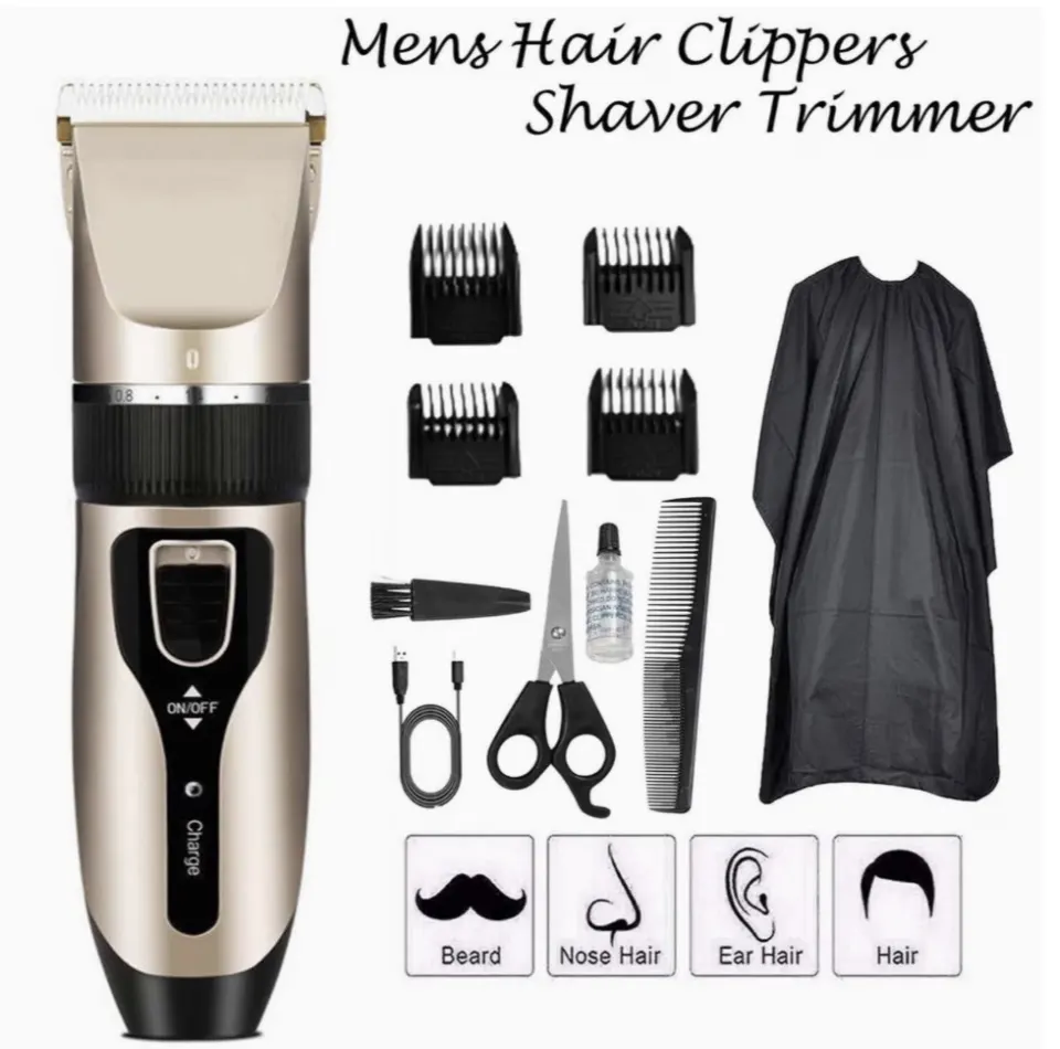 Cordless Hair Clipper for Men – Rechargeable Electric Trimmer with Stainless Steel Blades.