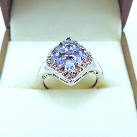 Sterling Silver 3 Carat Tanzanite Ring New With Gift Pouch