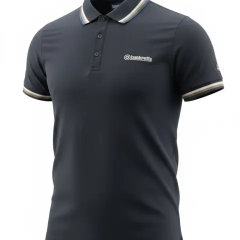 Lambretta Men's Twin Tipped 3 Button Placket Cotton Polo Shirt Top - Small - RRP £30.00