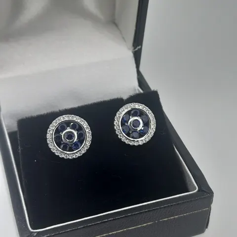 Silver Stud Earring Set With CZ Stones