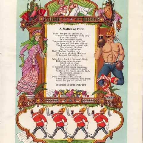 Original 62-Year-Old 1962 Guinness Print Gilbert & Sullivan – #-24.