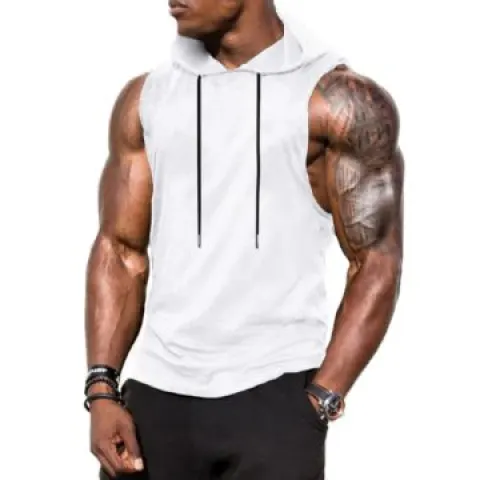 9 x Hooded Gym Tank Tops Bodybuilding Muscle Sleeveless T-Shirt RRP £276.30 Lb46