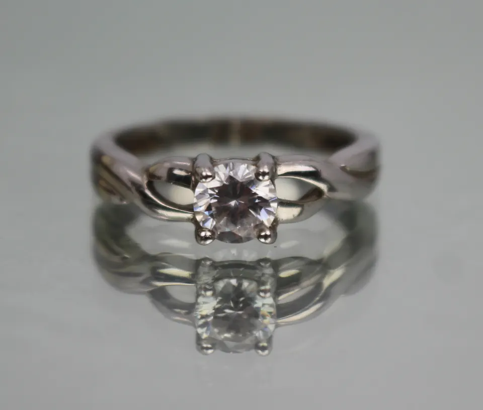 Vintage Silver Solitaire Ring