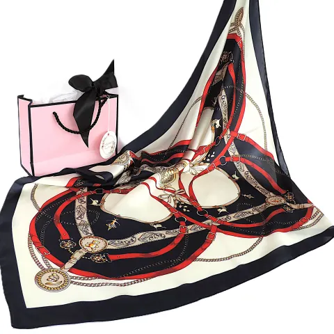 Moneté Paris 100% Silk Print Scarf 63x63 cm 'New'