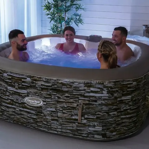 (79/Mez) RRP £580. Clever Spa Sorrento 6 Person Hot Tub With Lights. 140 Powerful Massaging Bubble