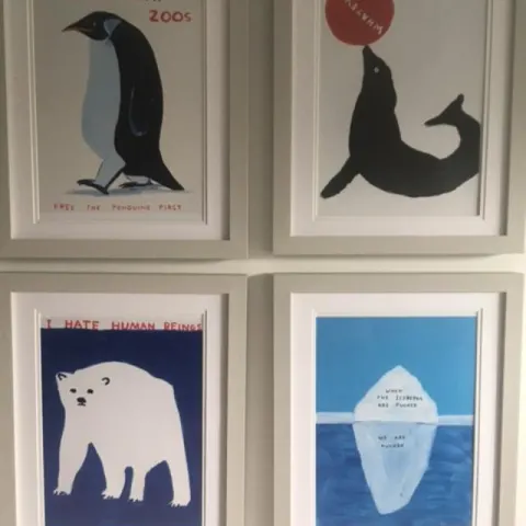 David Shrigley OBE (b 1968) ‘I Hate Humans & 3 Others’, Shrig Mini Series Offset Lithograph, Framed