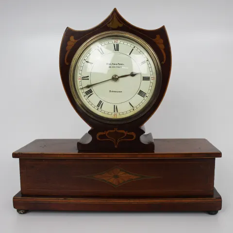 Elegant Inlaid Mahogany Mantel Clock by Wray, Son & Perry c.1900
