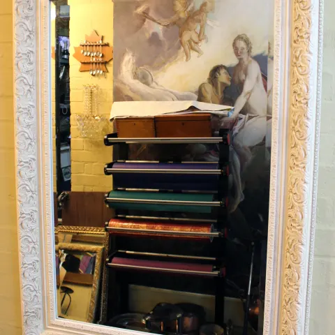 Decorative French Cream Bevelled Mirror 80 x 110 cm